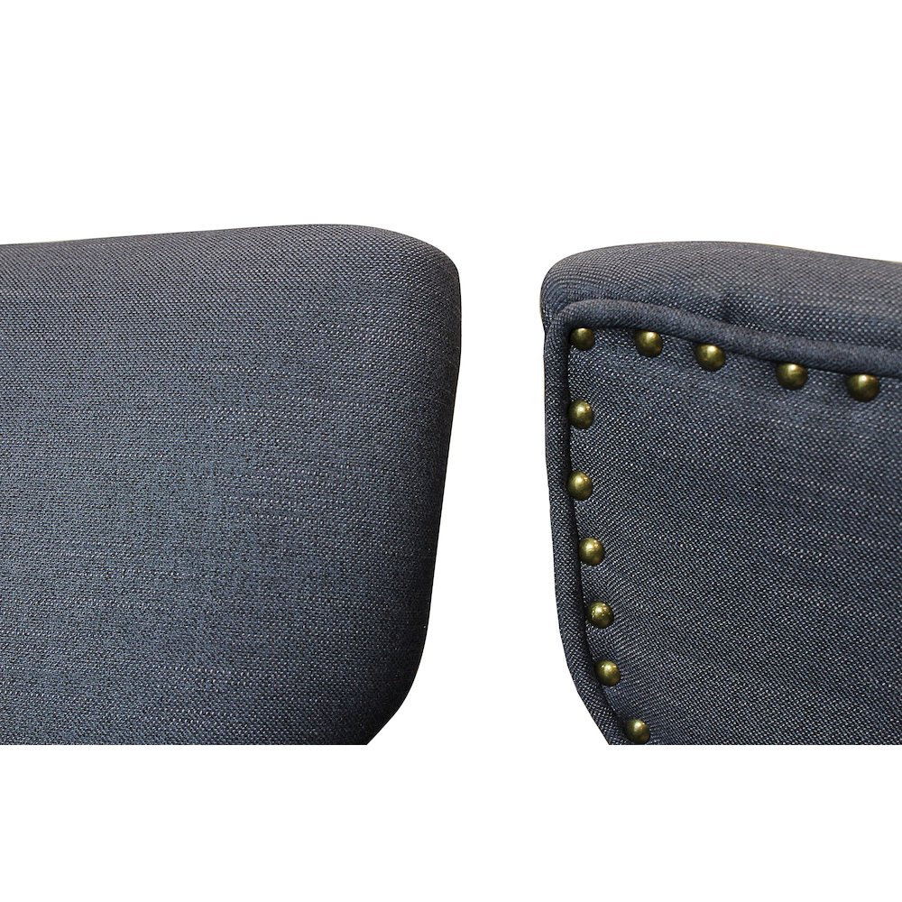 Transitional Jill Side Chair In Blue Weave Fabric in Natural 2-Piece Set. Picture 5