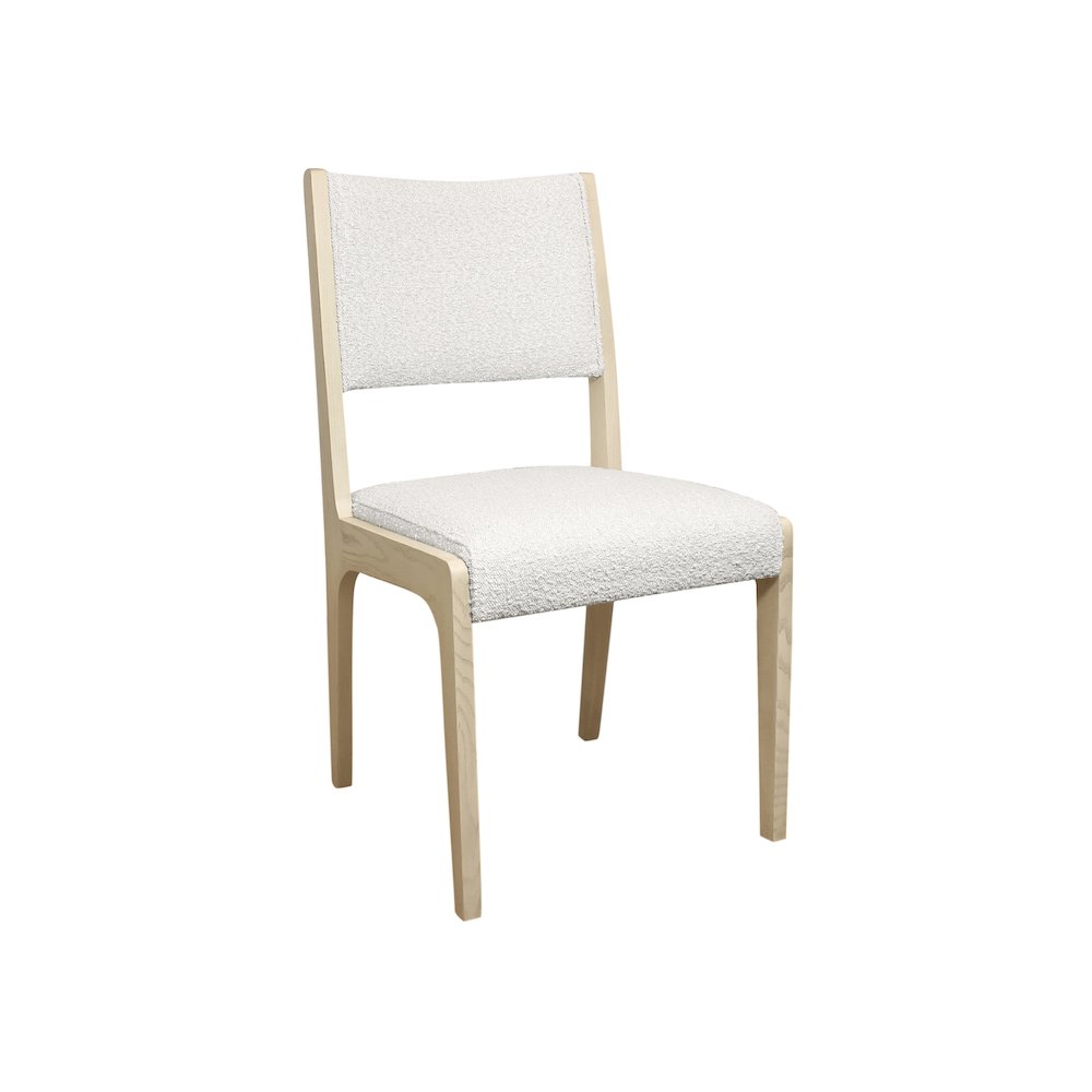 2-Piece Set: Ash Side Chair in Ivory Boucle Fabric. Picture 2