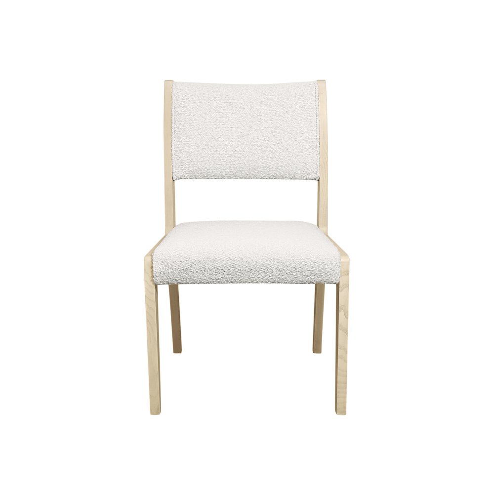 2-Piece Set: Ash Side Chair in Ivory Boucle Fabric. Picture 3