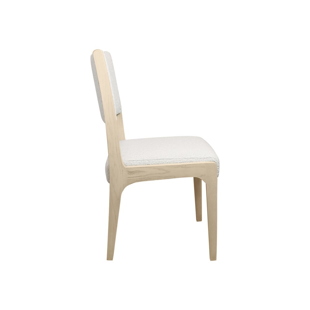 2-Piece Set: Ash Side Chair in Ivory Boucle Fabric. Picture 4