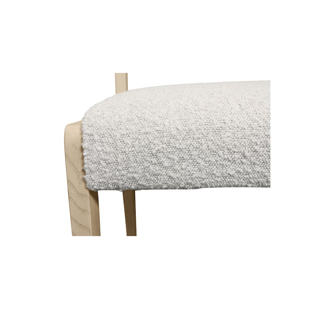 2-Piece Set: Ash Side Chair in Ivory Boucle Fabric. Picture 5