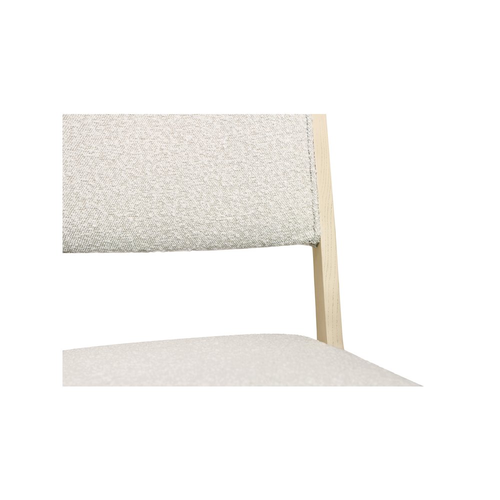 2-Piece Set: Ash Side Chair in Ivory Boucle Fabric. Picture 6