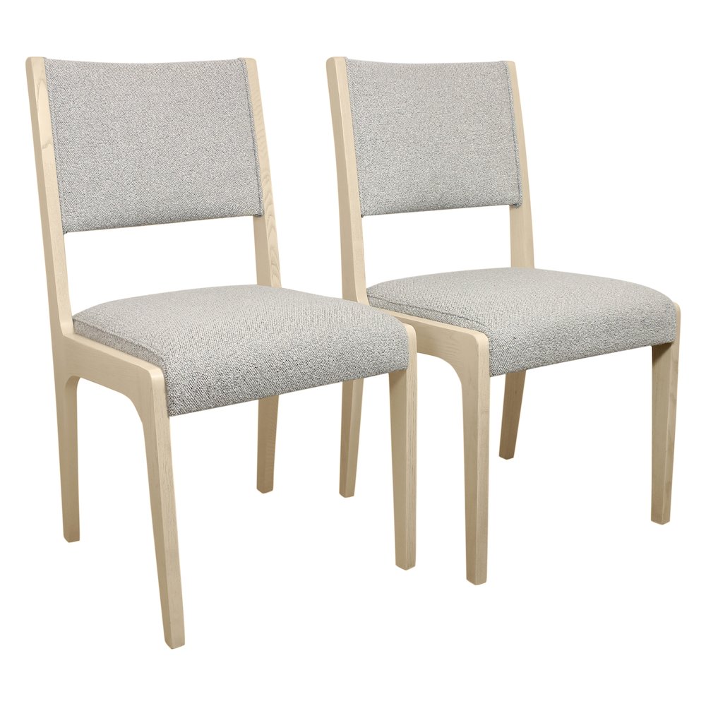 2-Piece Set: Ash Side Chair in Gray Boucle Fabric. Picture 1