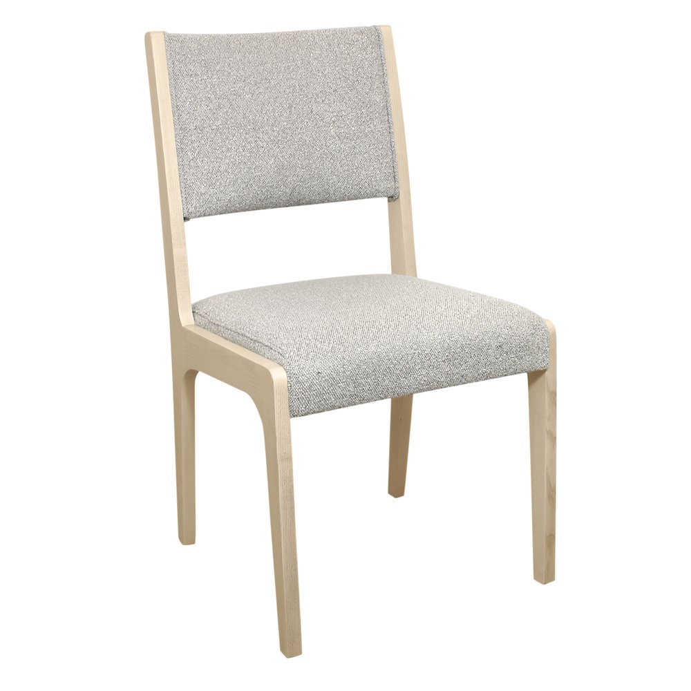2-Piece Set: Ash Side Chair in Gray Boucle Fabric. Picture 2