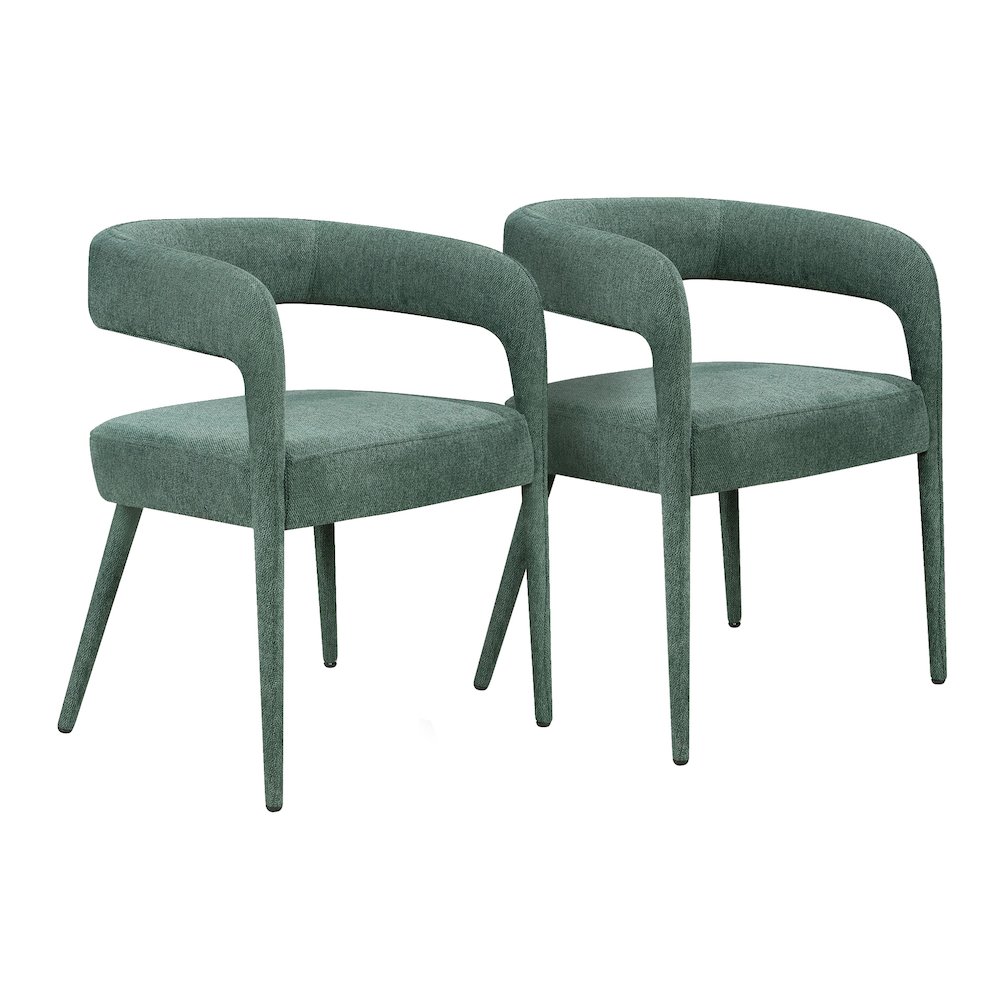2-Piece Set: Galway Arm Chairs in Teal Linen Fabric on Metal Frame. Picture 1