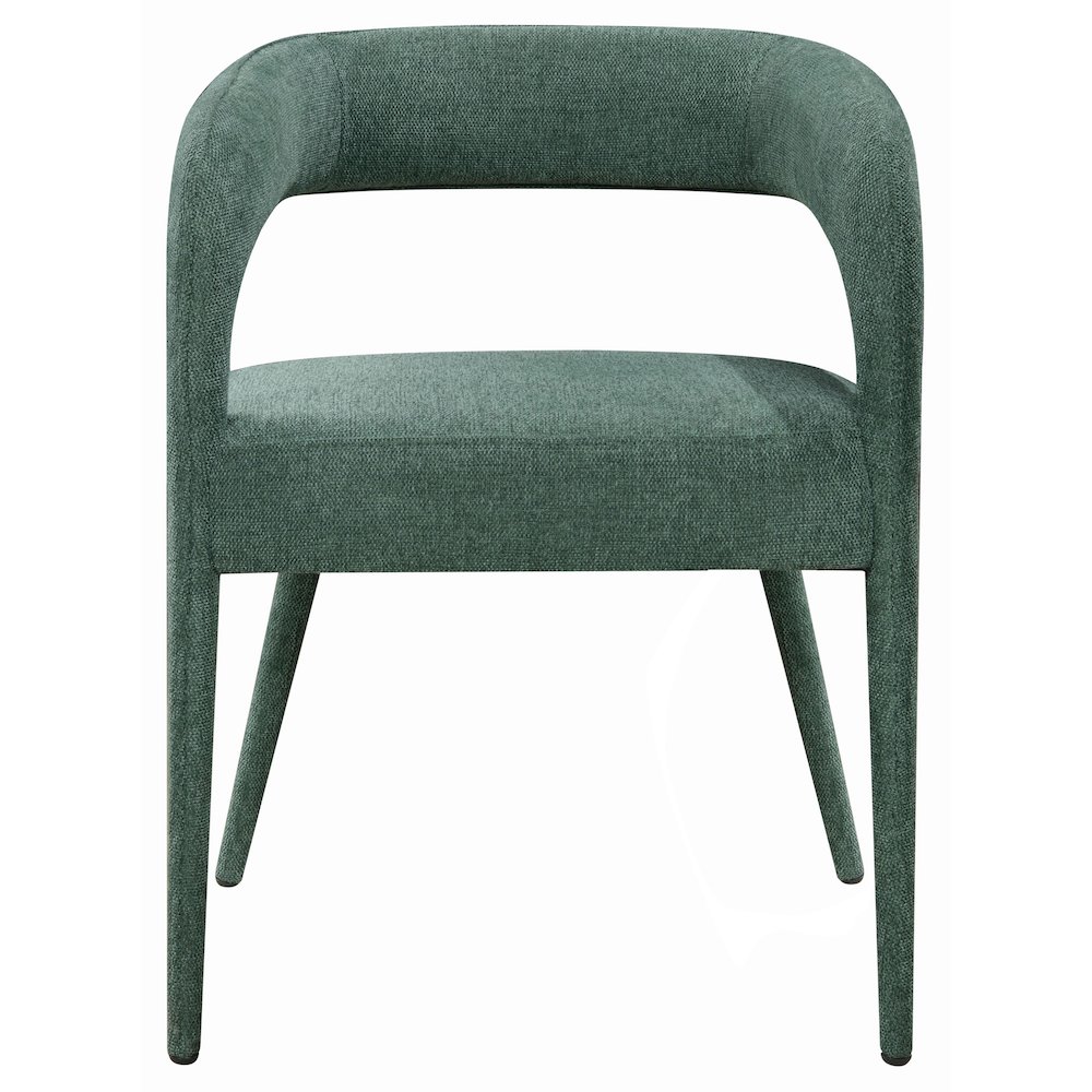 2-Piece Set: Galway Arm Chairs in Teal Linen Fabric on Metal Frame. Picture 2