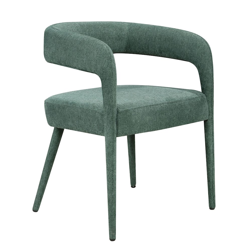 2-Piece Set: Galway Arm Chairs in Teal Linen Fabric on Metal Frame. Picture 3