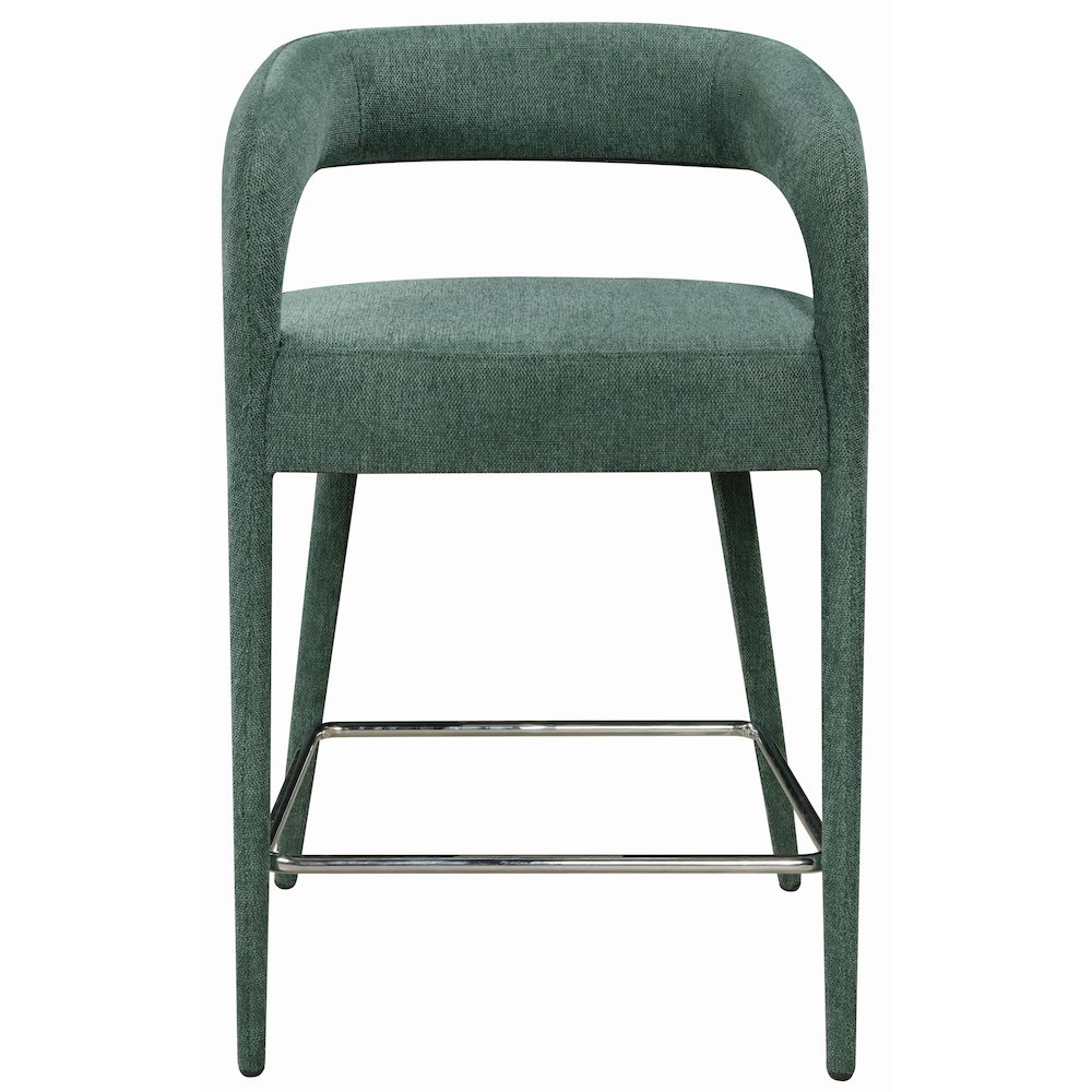 Galway Counter Chair in Teal Linen Fabric on Metal Frame. Picture 1