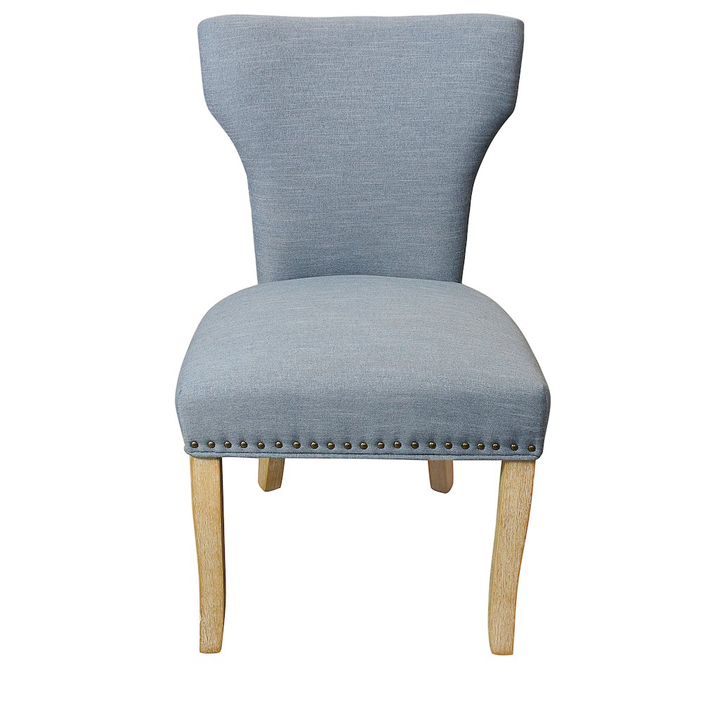 Jill Linen Fabric Side Chair Denim with Natural Legs - Set of 2. Picture 2