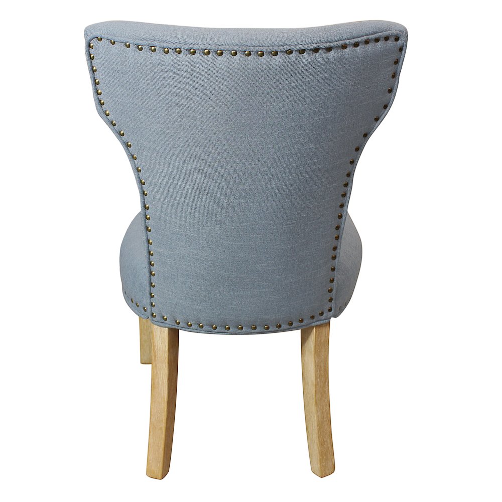 Jill Linen Fabric Side Chair Denim with Natural Legs - Set of 2. Picture 4