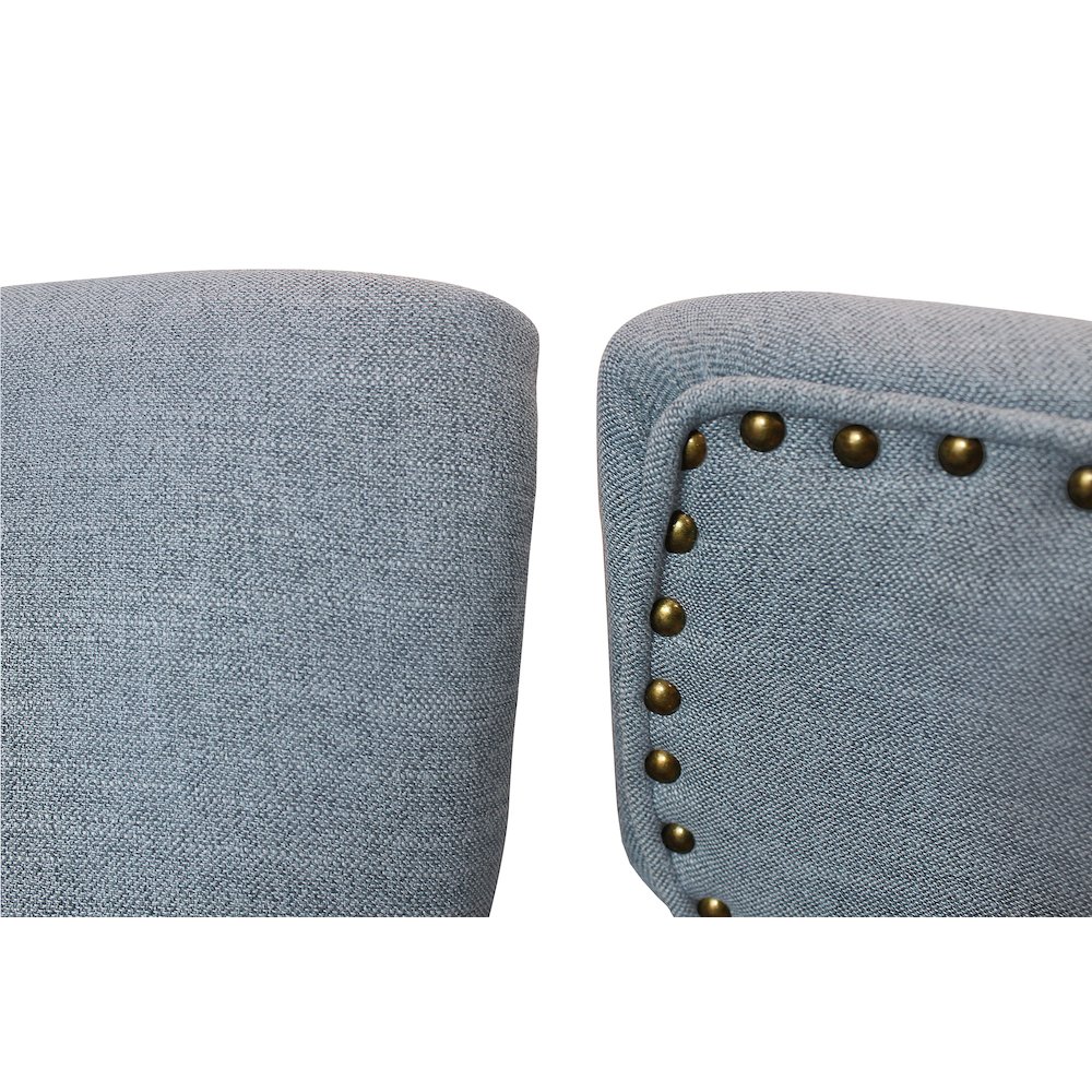 Jill Linen Fabric Side Chair Denim with Natural Legs - Set of 2. Picture 5