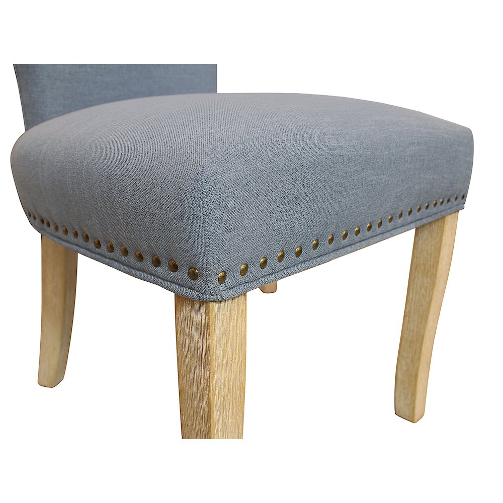 Jill Linen Fabric Side Chair Denim with Natural Legs - Set of 2. Picture 6