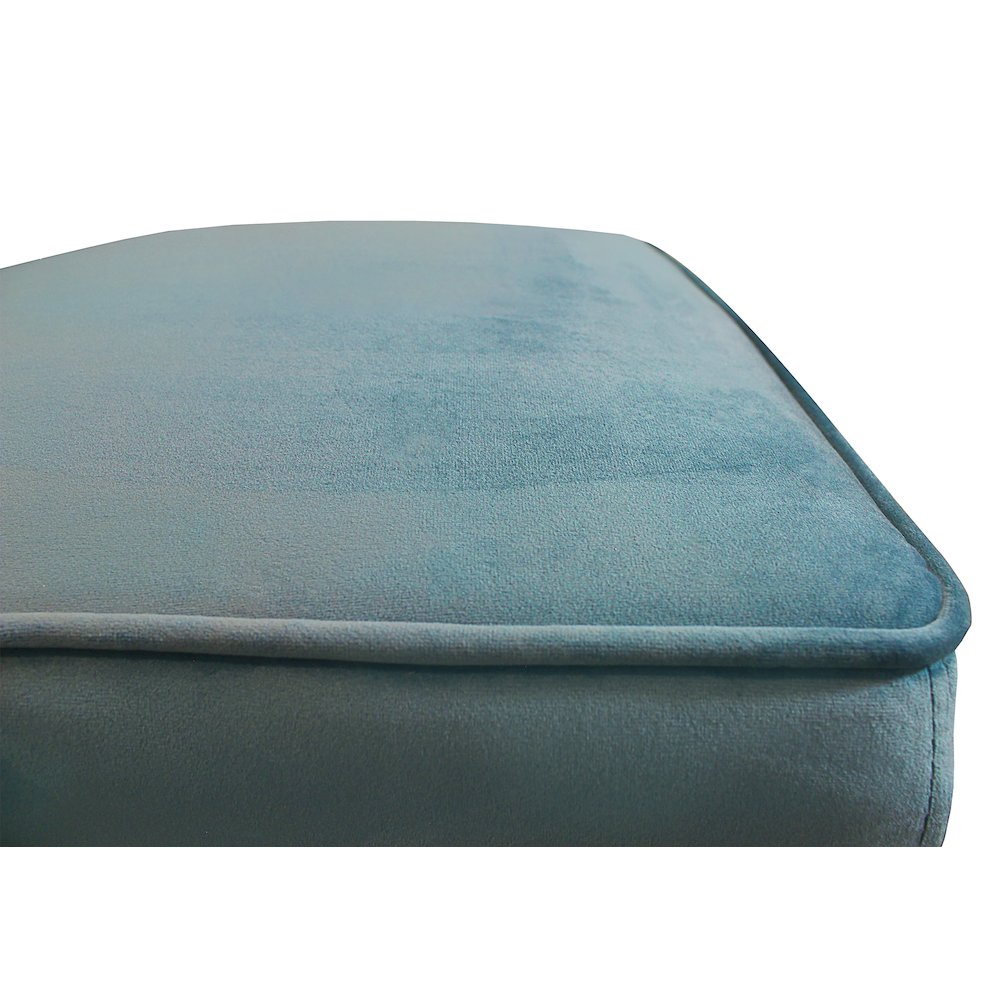Cleo Velvet Fabric Side Chair Teal with Natural Legs - Set of 2. Picture 5