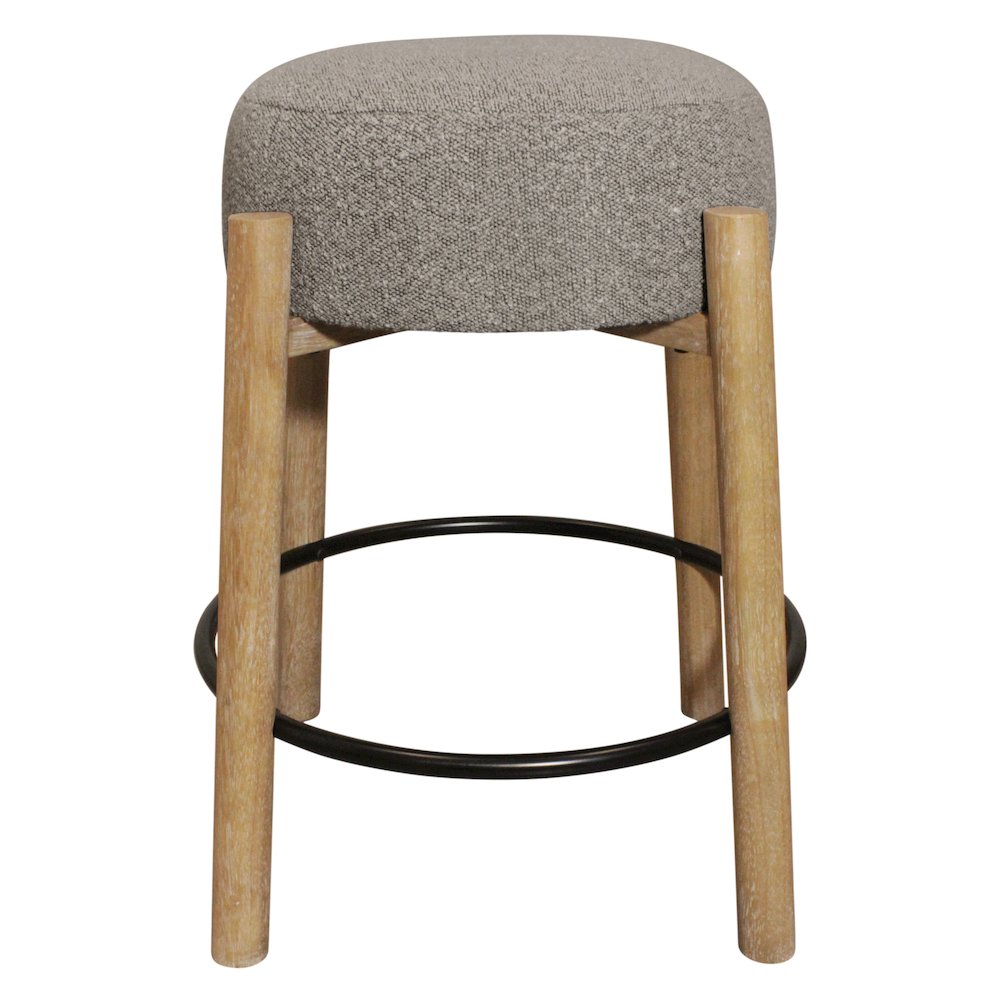 Natalia Counter Stool in Gray Boucle Fabric 2-Piece Set. Picture 3