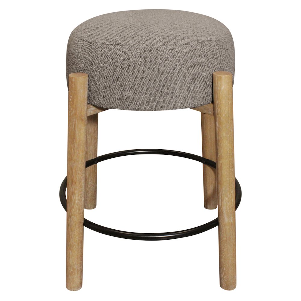 Natalia Counter Stool in Gray Boucle Fabric 2-Piece Set. Picture 4