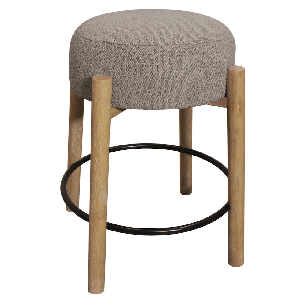 Natalia Counter Stool in Gray Boucle Fabric 2-Piece Set. Picture 5