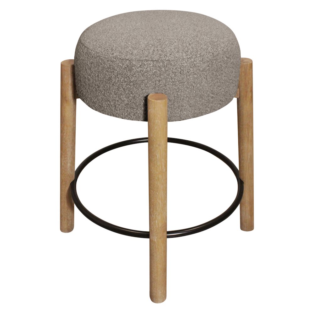 Natalia Counter Stool in Gray Boucle Fabric 2-Piece Set. Picture 6