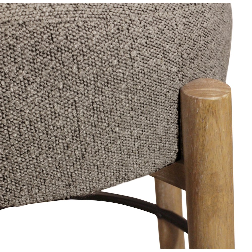 Natalia Counter Stool in Gray Boucle Fabric 2-Piece Set. Picture 7