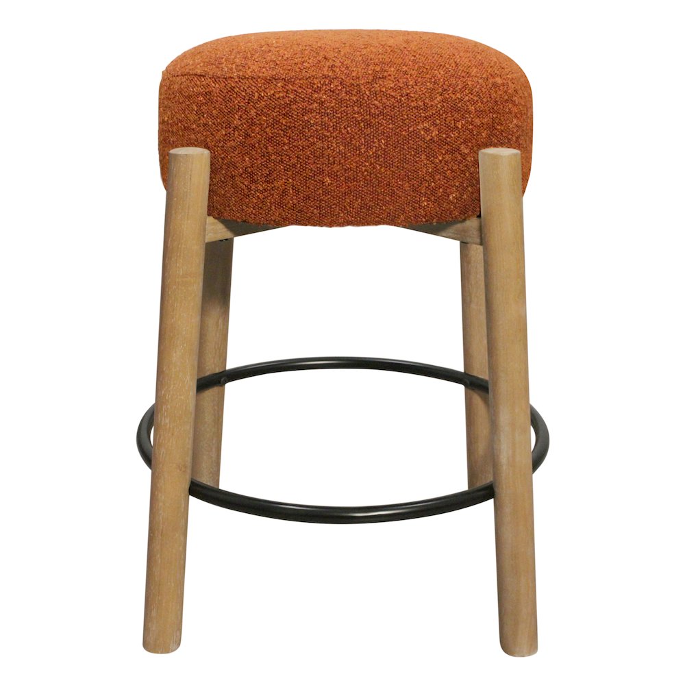 Natalia Counter Stool in Rust Boucle Fabric 2-Piece Set. Picture 3