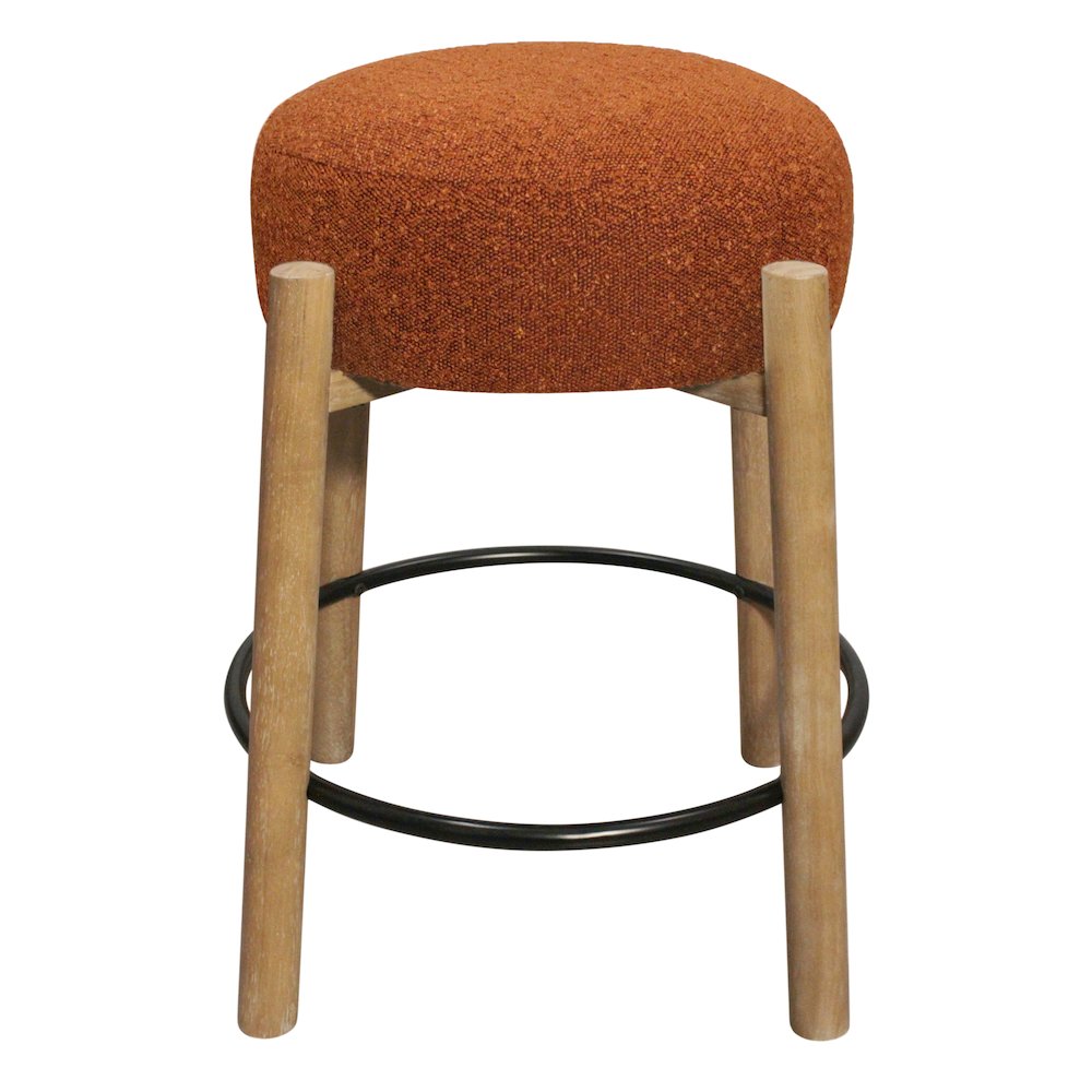 Natalia Counter Stool in Rust Boucle Fabric 2-Piece Set. Picture 4