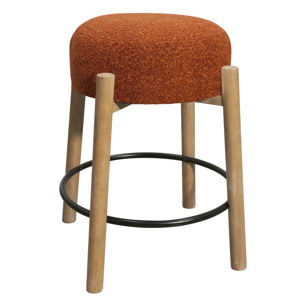Natalia Counter Stool in Rust Boucle Fabric 2-Piece Set. Picture 5