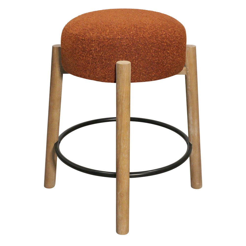 Natalia Counter Stool in Rust Boucle Fabric 2-Piece Set. Picture 6