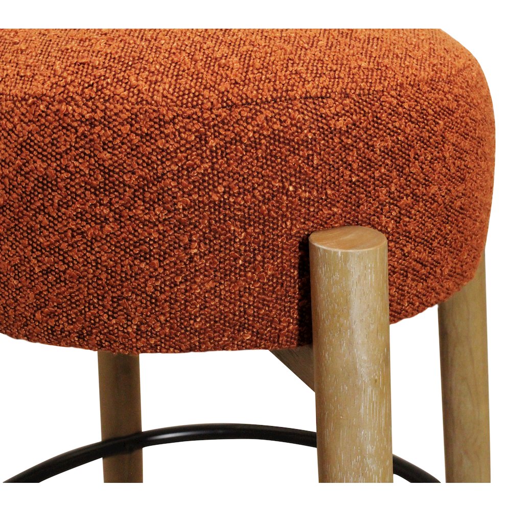Natalia Counter Stool in Rust Boucle Fabric 2-Piece Set. Picture 7