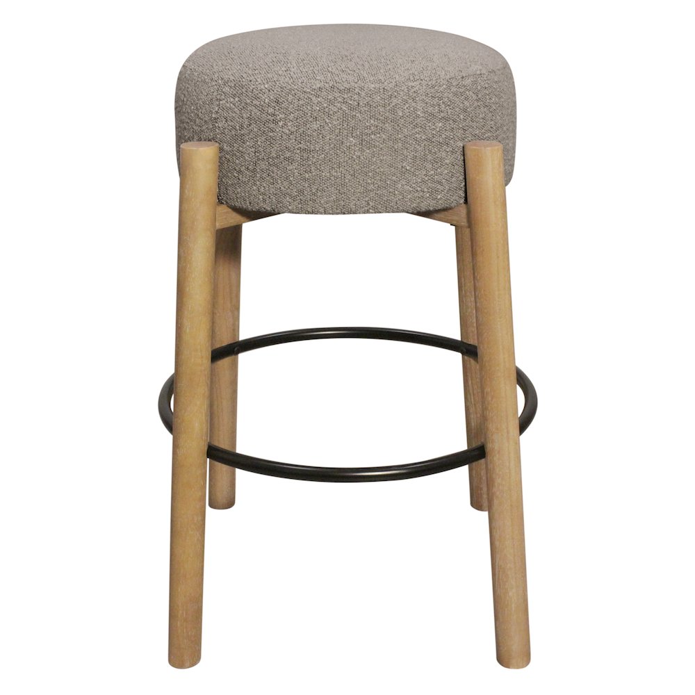 Natalia Barstool in Gray Boucle Fabric 2-Piece Set. Picture 2