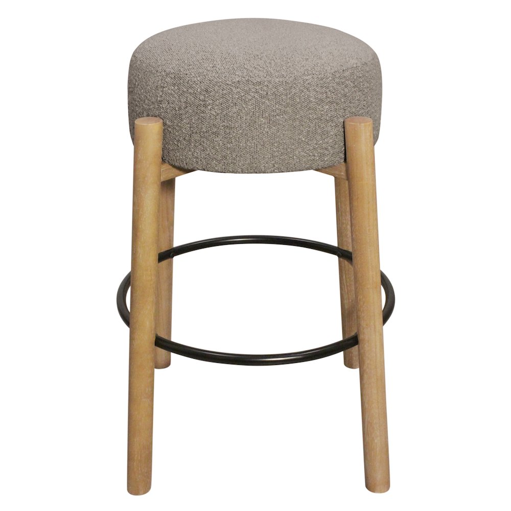 Natalia Barstool in Gray Boucle Fabric 2-Piece Set. Picture 3