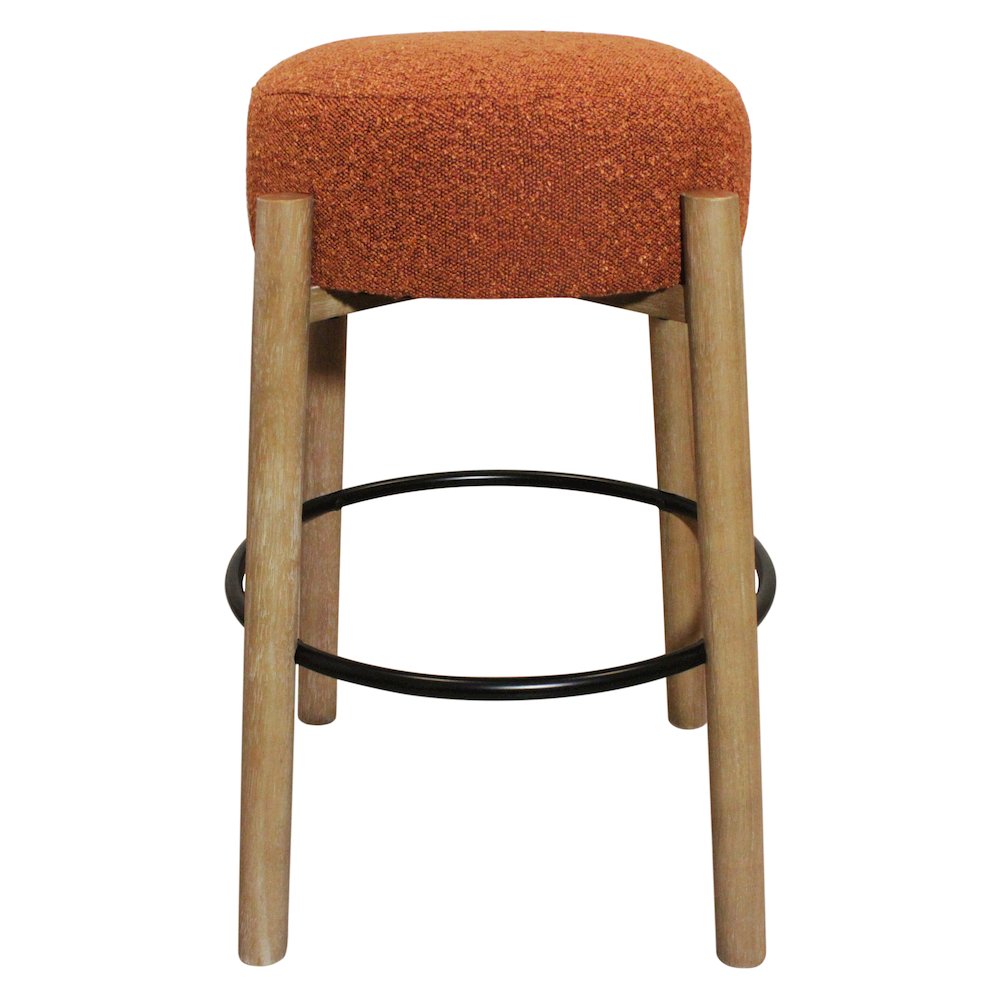 Natalia Barstool in Rust Boucle Fabric 2-Piece Set. Picture 2