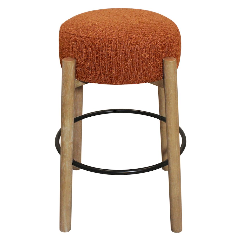 Natalia Barstool in Rust Boucle Fabric 2-Piece Set. Picture 3