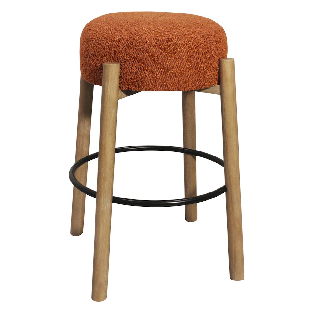 Natalia Barstool in Rust Boucle Fabric 2-Piece Set. Picture 4