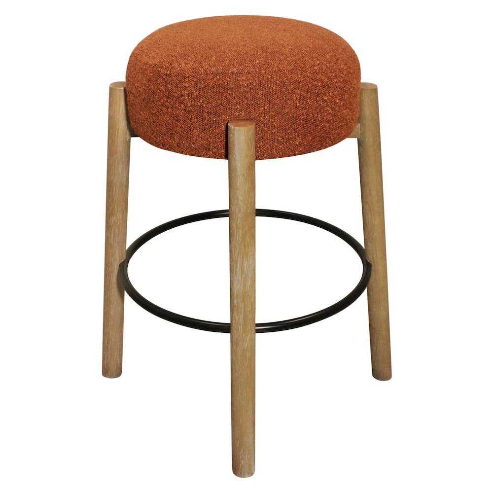 Natalia Barstool in Rust Boucle Fabric 2-Piece Set. Picture 5