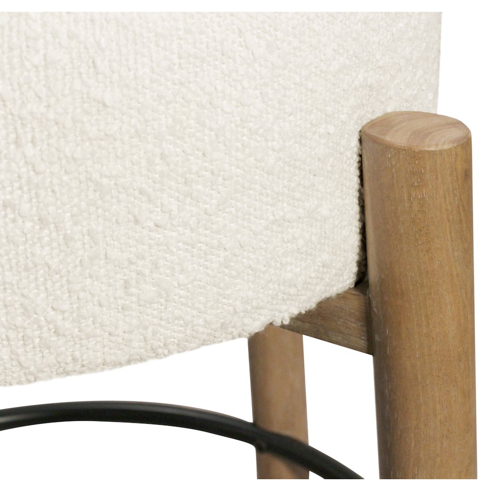 Natalia Barstool in Ivory Boucle Fabric 2-Piece Set. Picture 6