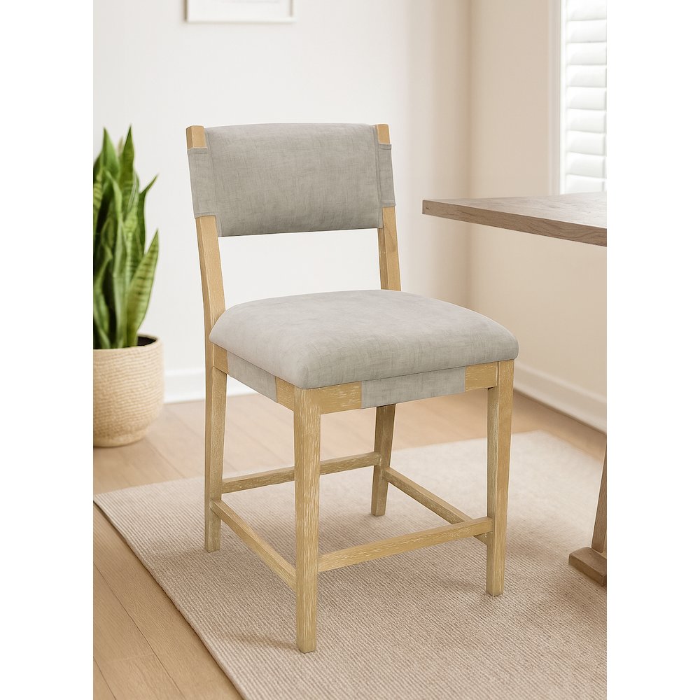 Clara Counter Stool in Slate Linen. Picture 2