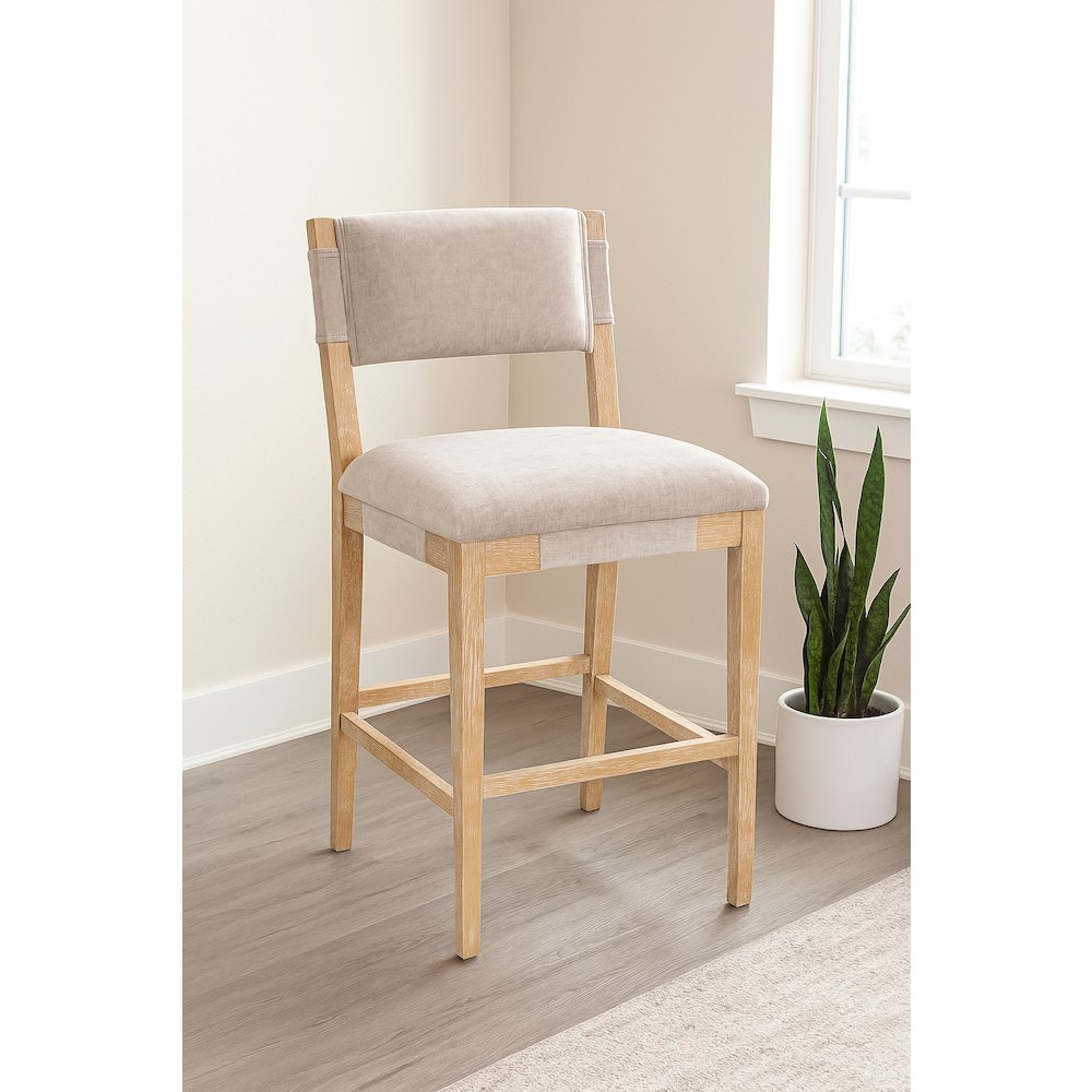 Clara Bar Stool in Slate Linen. Picture 2