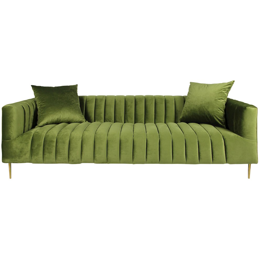 Mid-Century Modern Rutland Sofa in Olive. Picture 1