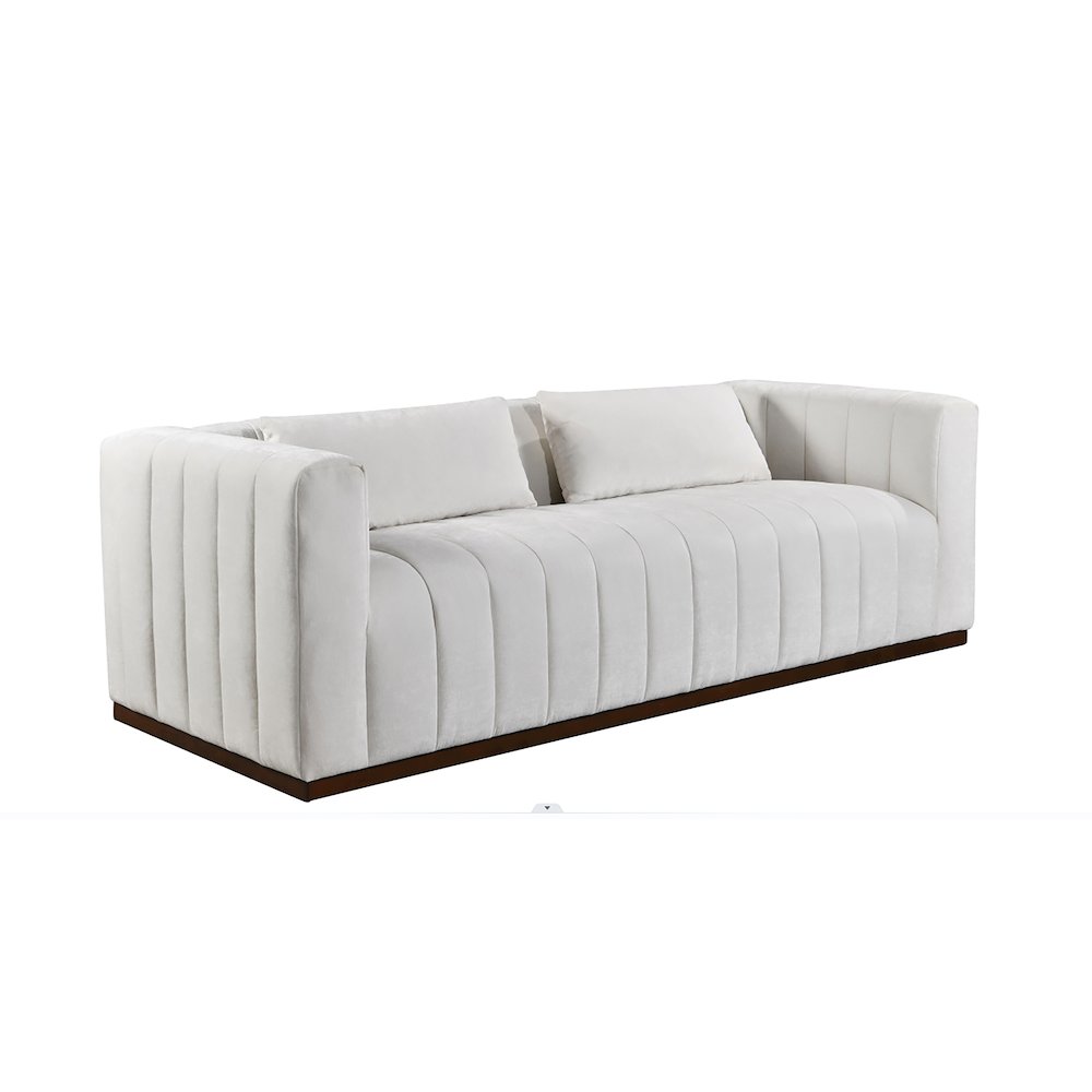 Upton Sofa in Ivory with 2 Toss Pillows. Picture 2