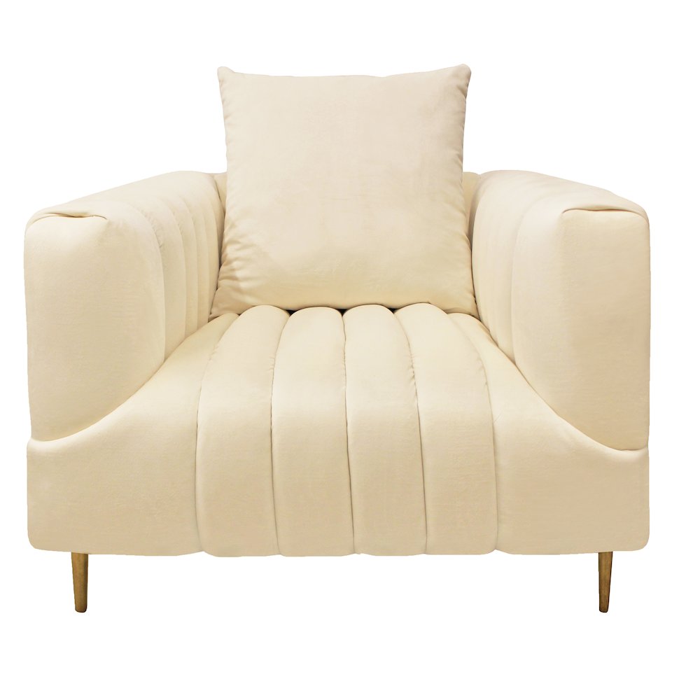 Ruth Lounge Chair in Ivory with 1 Toss Pillow. Picture 1
