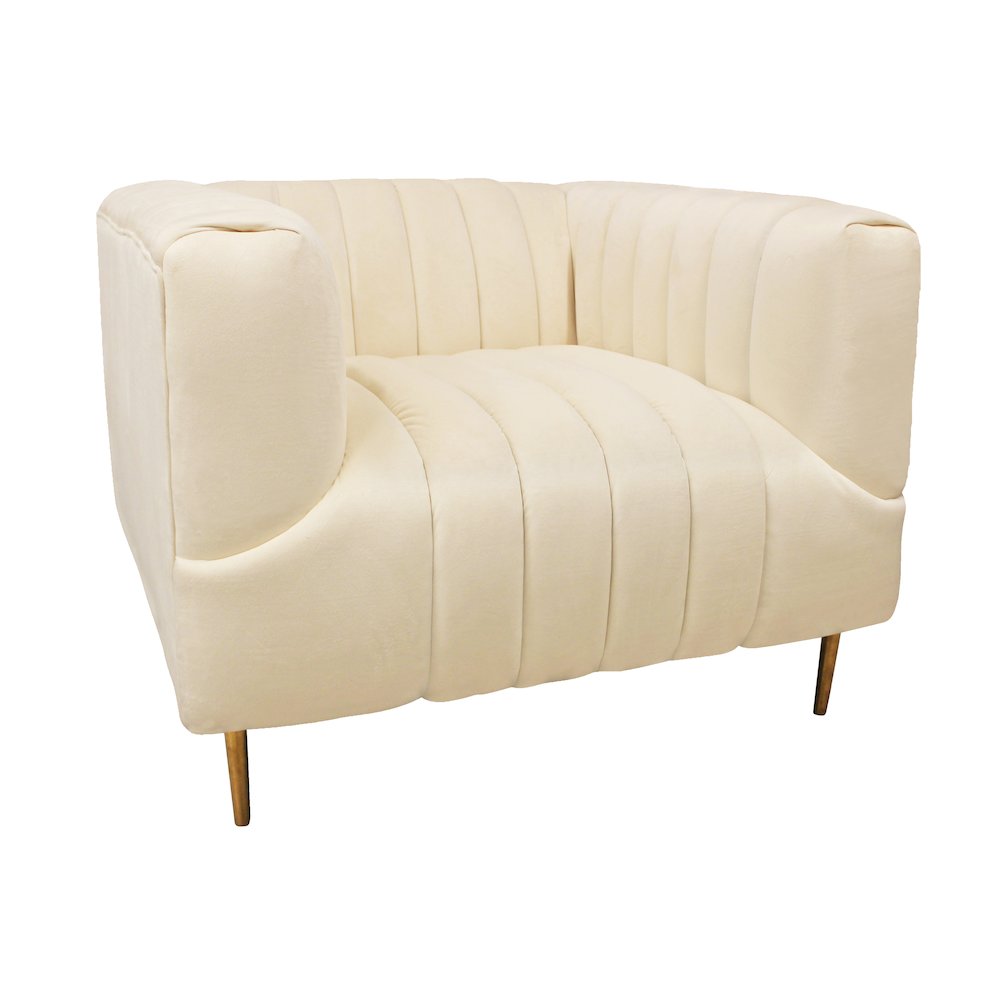 Ruth Lounge Chair in Ivory with 1 Toss Pillow. Picture 2