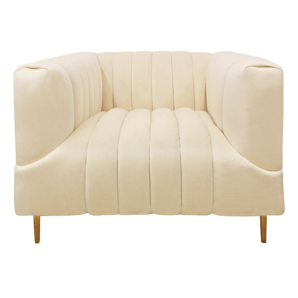 Ruth Lounge Chair in Ivory with 1 Toss Pillow. Picture 3