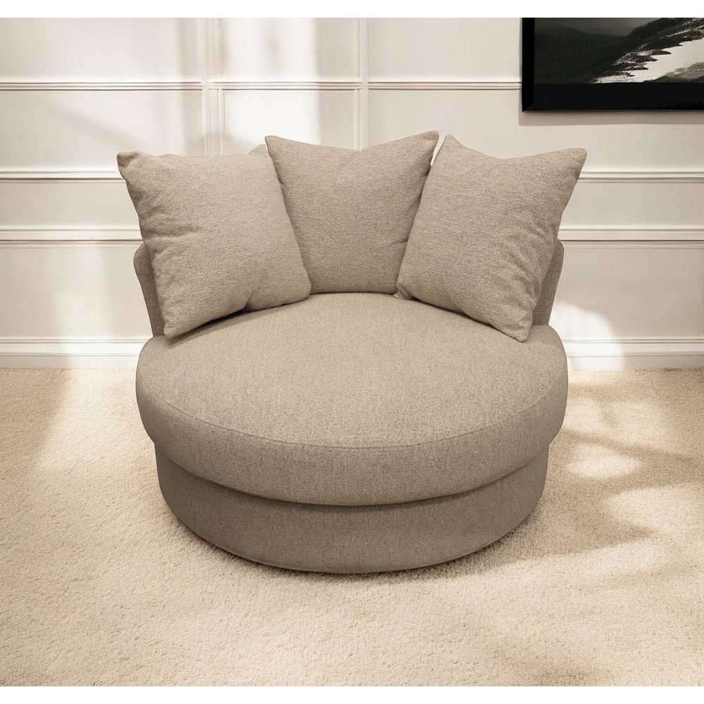 Modern Vista Swivel Chair in Sand. Picture 2