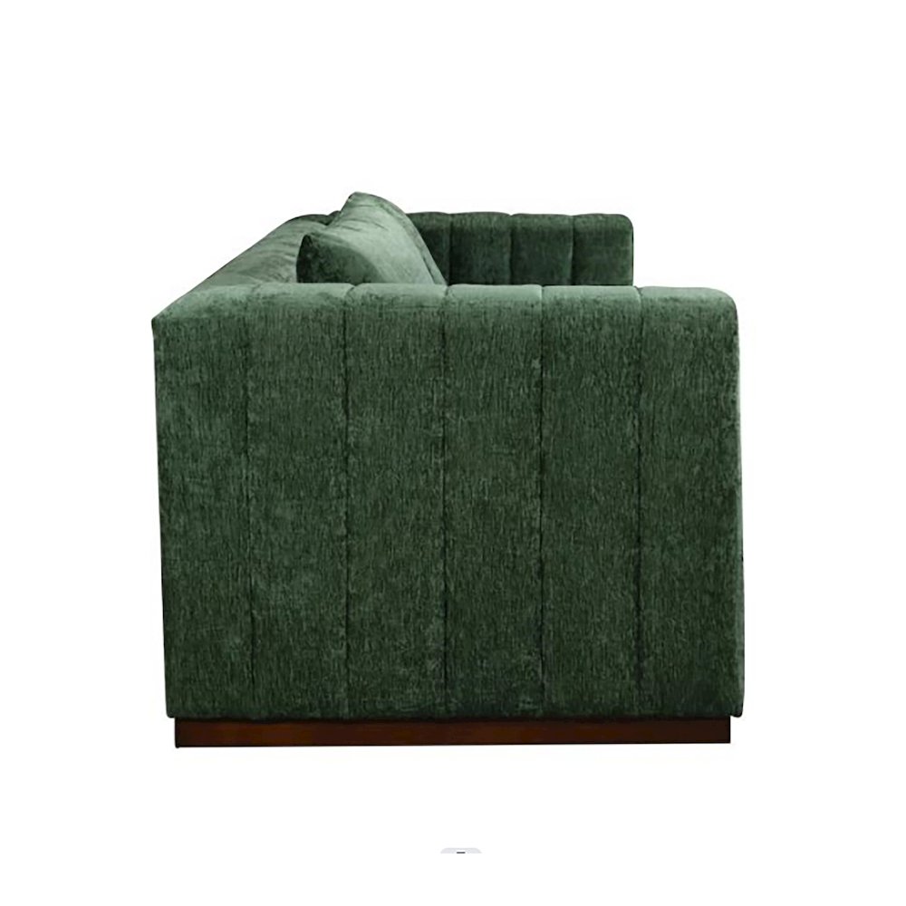 Mid-Century Modern Upton Sofa in Cypress Green with 2 Toss Pillows. Picture 3