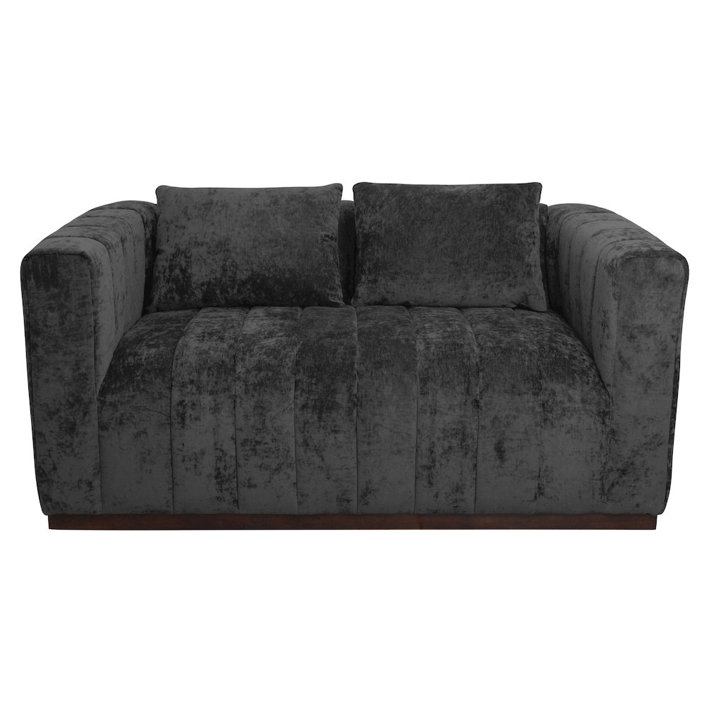 Mid-Century Modern Upton Loveseat in Prism Black with 2 Toss Pillows. Picture 2