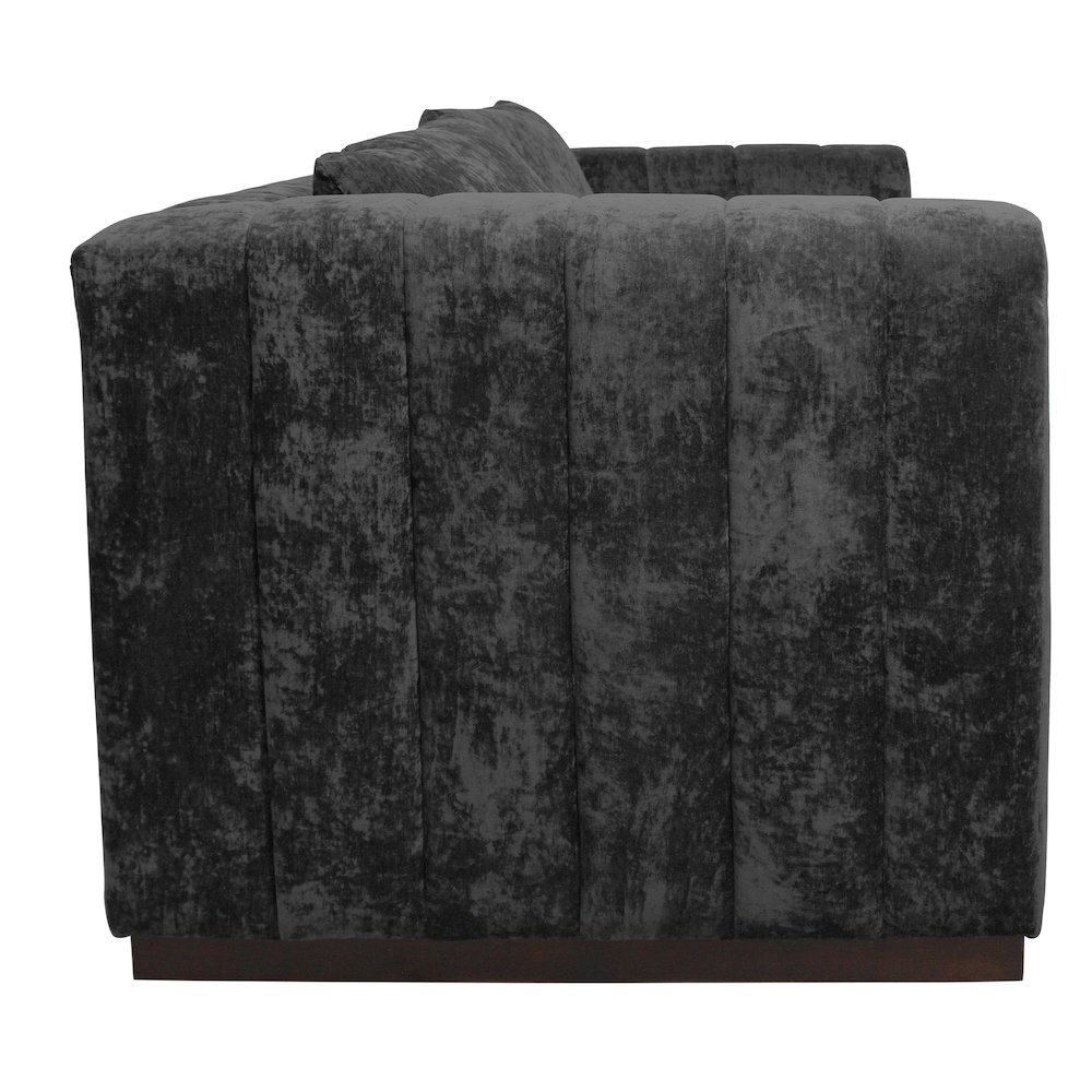 Mid-Century Modern Upton Loveseat in Prism Black with 2 Toss Pillows. Picture 3