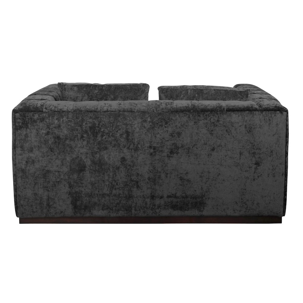 Mid-Century Modern Upton Loveseat in Prism Black with 2 Toss Pillows. Picture 4