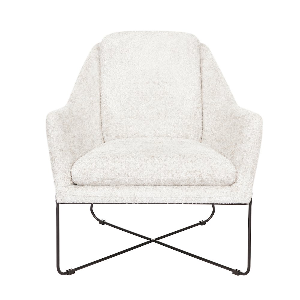 Emilia Lounge Chair in Ivory Boucle Fabric. Picture 3