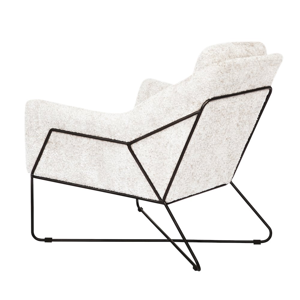 Emilia Lounge Chair in Ivory Boucle Fabric. Picture 4