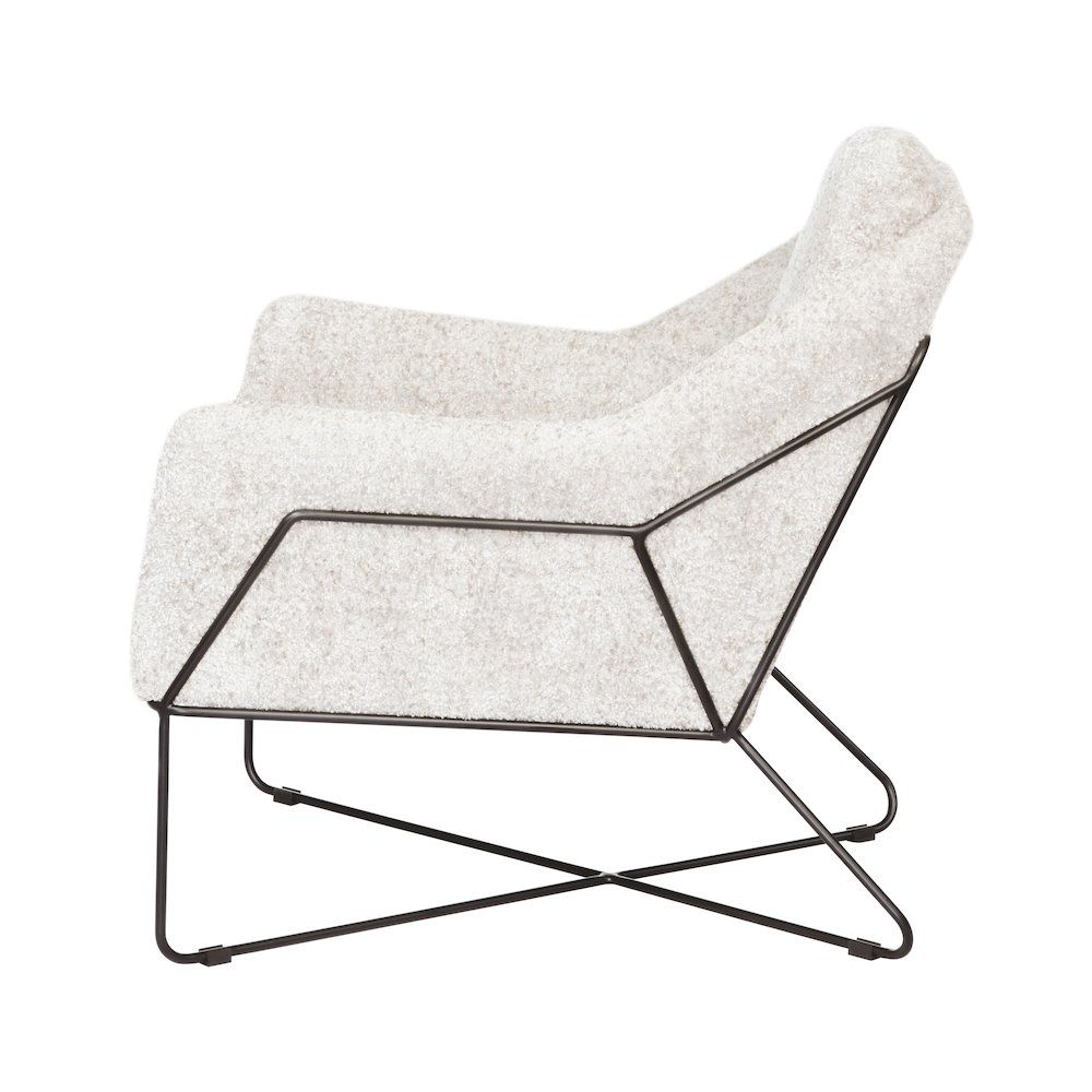 Emilia Lounge Chair in Ivory Boucle Fabric. Picture 5