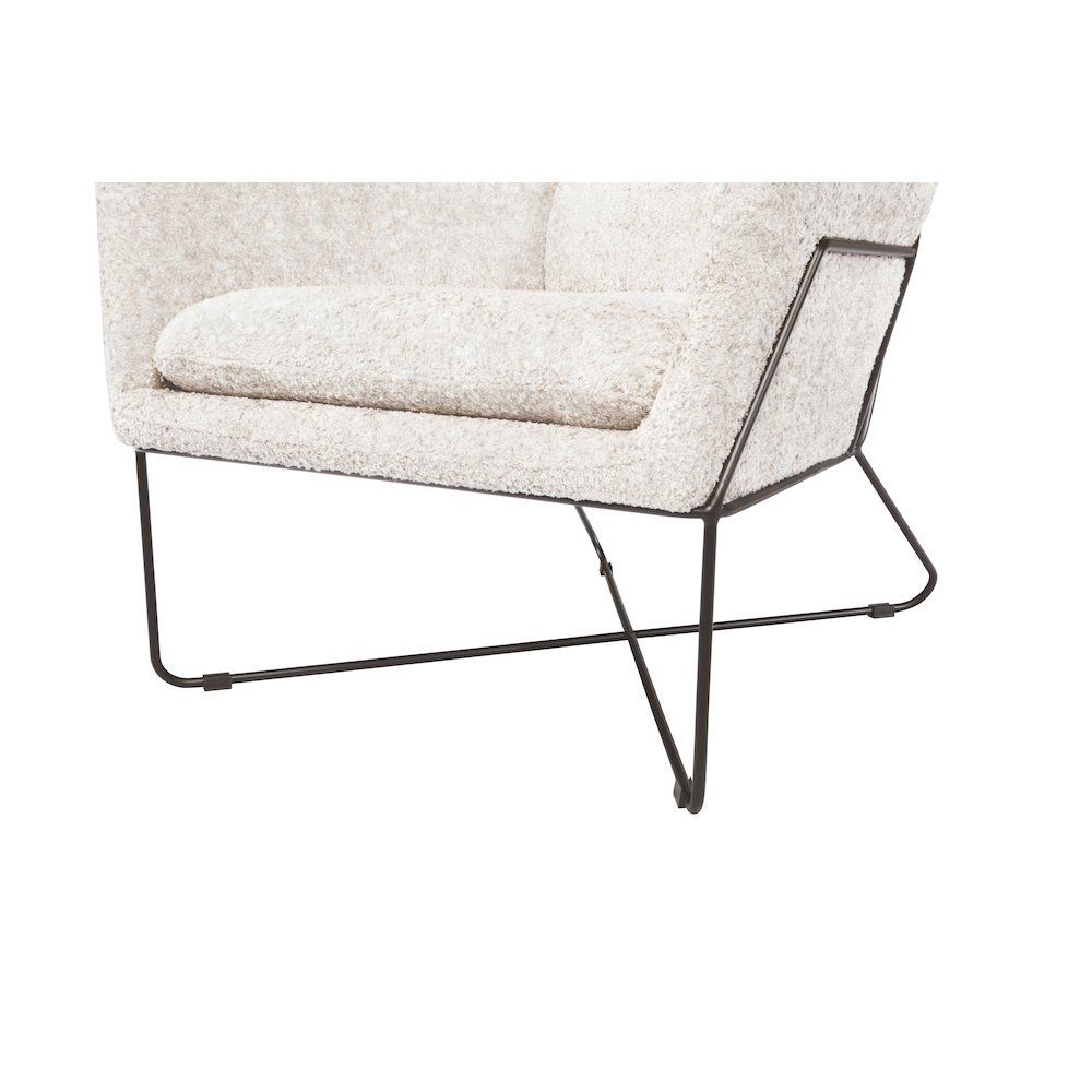 Emilia Lounge Chair in Ivory Boucle Fabric. Picture 6